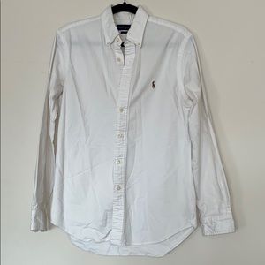 Ralf Lauren slim fit white button down shirt 👕